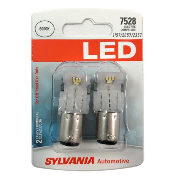 2-PK SYLVANIA 2357 LED Cool White Automotive Bulb - also fits 1157, 2057 For Cheap