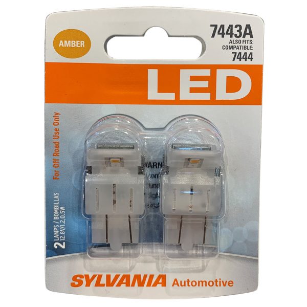 2-PK SYLVANIA 7443A T20 Amber LED Automotive Bulb Hot on Sale