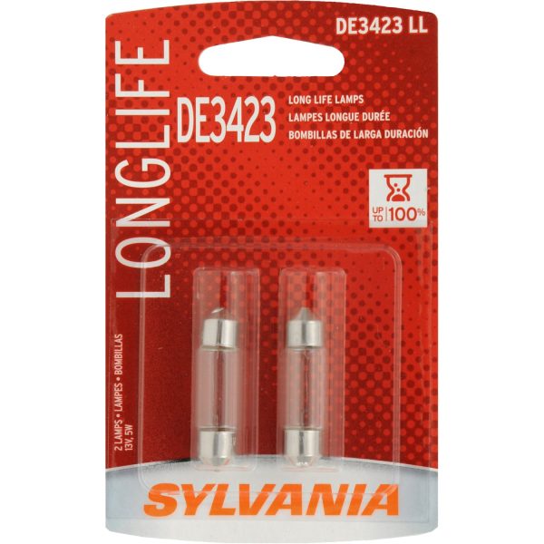 2-PK SYLVANIA DE3423 Long Life Automotive Light Bulb Fashion