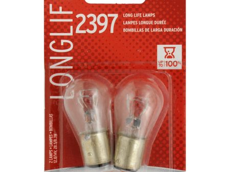 2-PK SYLVANIA 2397 Long Life Automotive Light Bulb For Sale