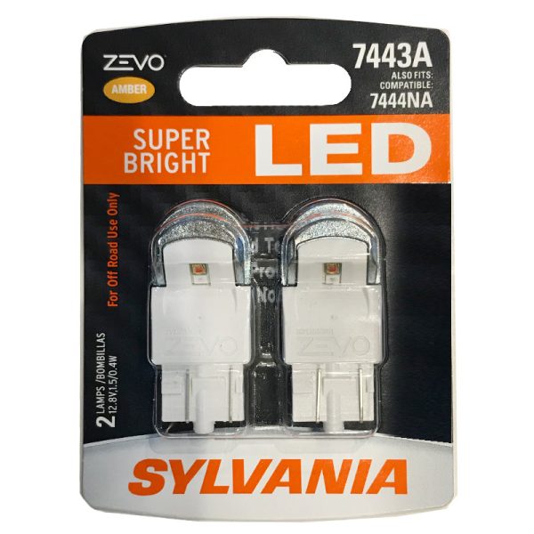 2-PK SYLVANIA ZEVO 7443 T20 Amber LED Automotive Bulb Cheap