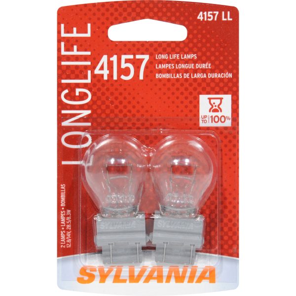 2-PK SYLVANIA 4157 Long Life Automotive Light Bulb Hot on Sale