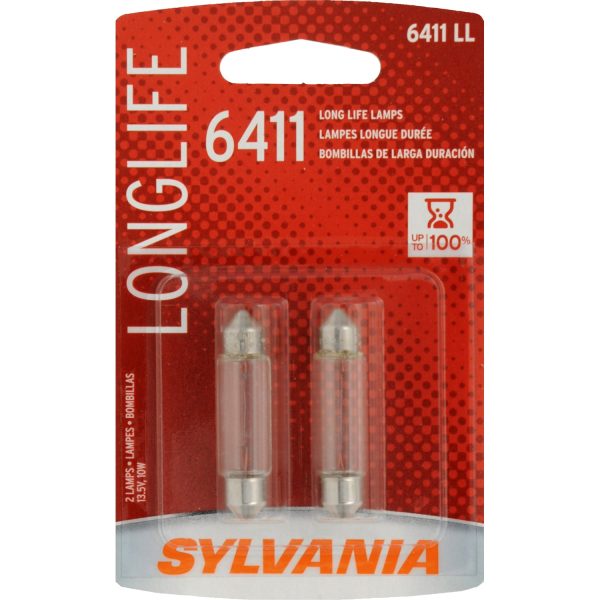 2-PK SYLVANIA 6411 Long Life Automotive Light Bulb Cheap