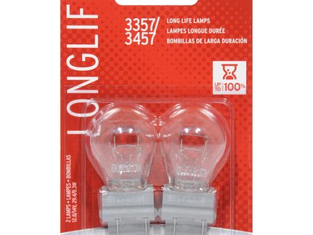 2-PK SYLVANIA 3357 3457 Long Life Automotive Light Bulb Discount