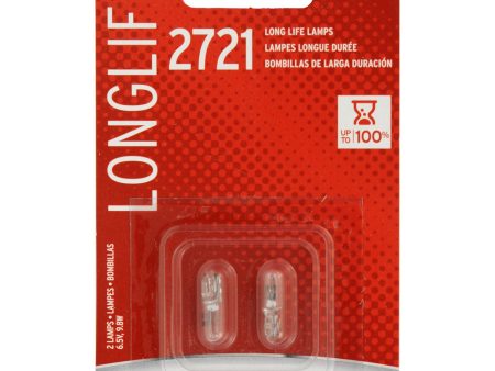 2-PK SYLVANIA 2721 Long Life Automotive Light Bulb For Sale