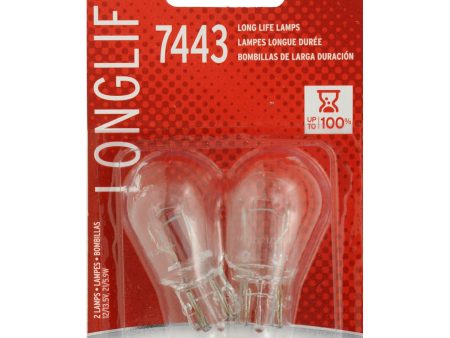 2-PK SYLVANIA 7443 Long Life Automotive Light Bulb Hot on Sale