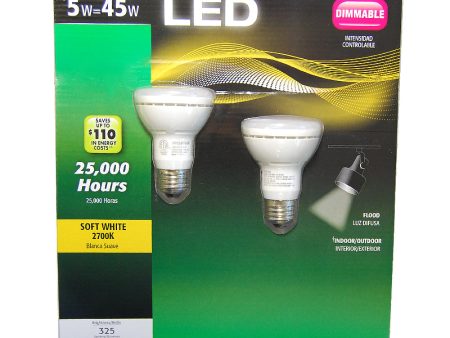 2Pk - Sylvania R20  5W LED - 45w equiv. Dimmable Soft White Flood bulb Discount