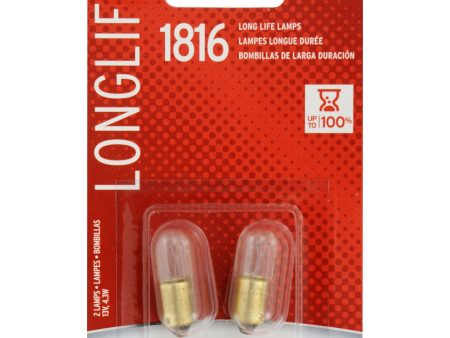 2-PK SYLVANIA 1816 Long Life Automotive Light Bulb on Sale