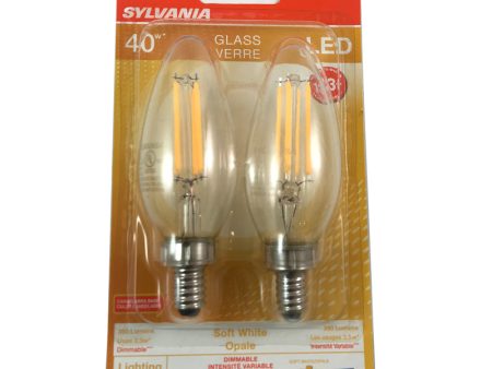 Sylvania 3.5w B10 LED Blunt Tip E12 Candelabra base 2700K Dimmable Light Bulb on Sale