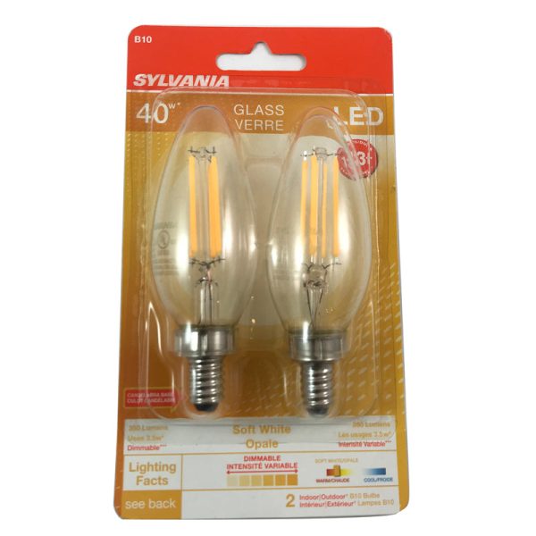 Sylvania 3.5w B10 LED Blunt Tip E12 Candelabra base 2700K Dimmable Light Bulb on Sale