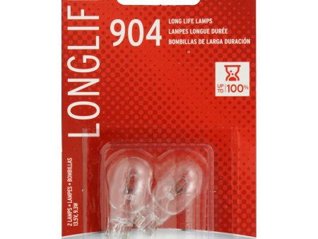 2-PK SYLVANIA 904 Long Life Automotive Light Bulb For Sale