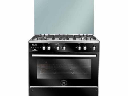 Unionaire Max 12 Gas Cooker, 90 cm, 5 Burners, Stainless Steel Black - C69SSGC447ISOFM122WAL Fashion