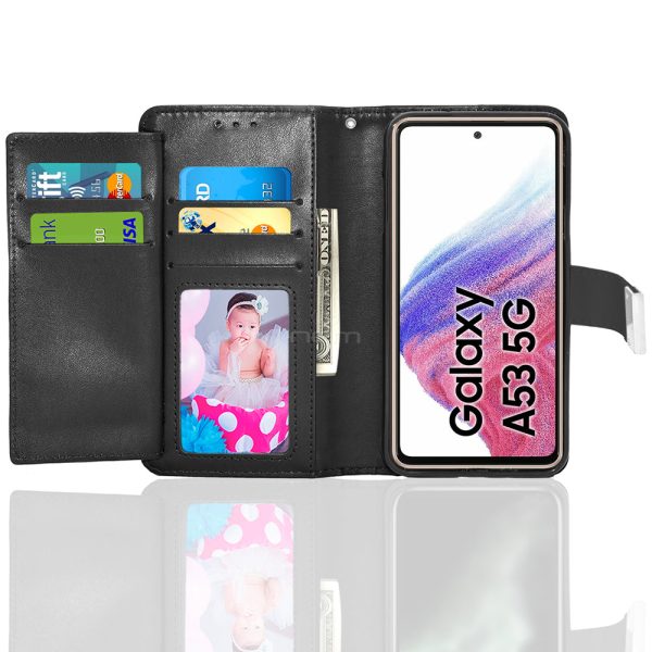 Samsung A53 5G Dual Flap Wallet Case WCFC13 Black Hot on Sale