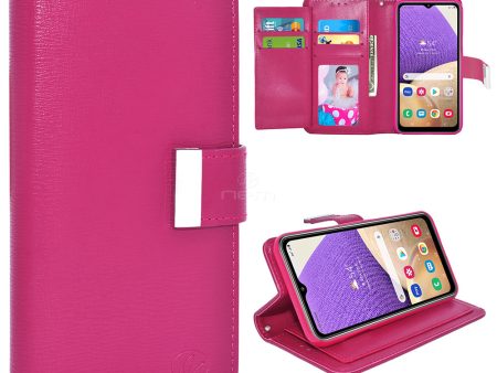 Samsung A32 5G Dual Flap Wallet Case WCFC13 Pink Online Hot Sale