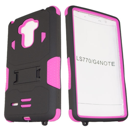 LG G Stylo LS770 Hybrid Case 11 with Stand Black Pink Cheap