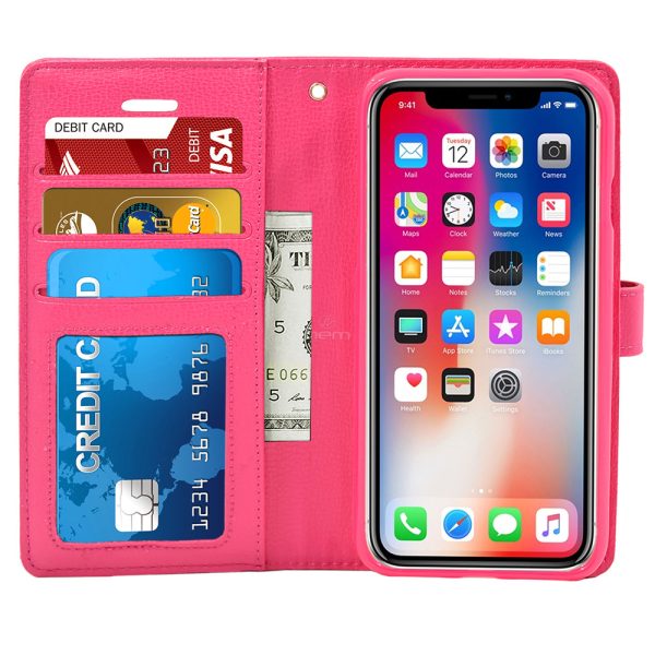 iPhone X XS Leather Wallet Case WCFC12A Pink Online Sale