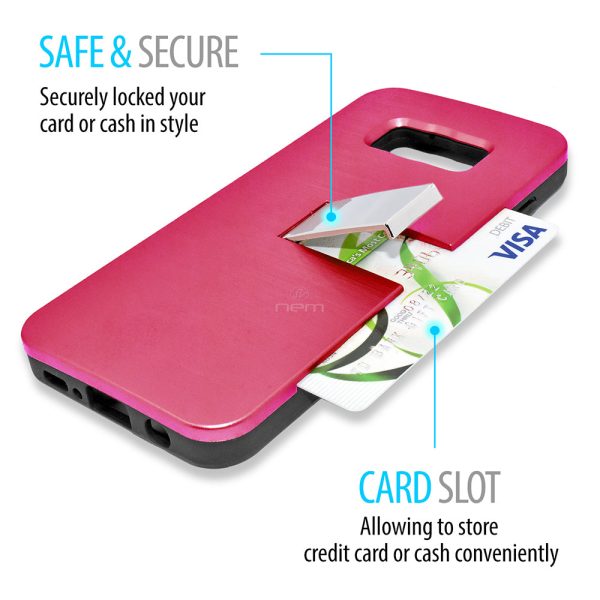 Samsung Galaxy S8+ Hybrid Case w. Slot Kickstand HYB39 Pink Sale