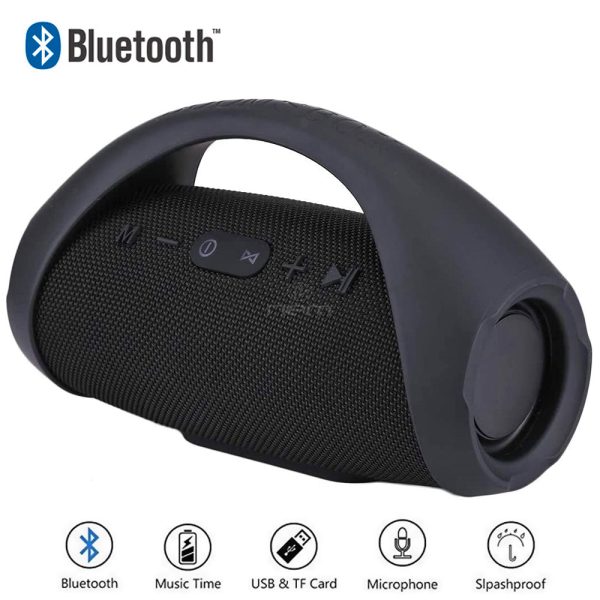 Booms Box Mini Bluetooth Speaker Splash Proof BTSP-E10 Black on Sale