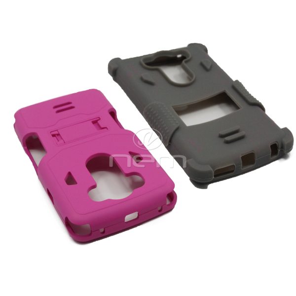 LG V10 Hybrid Case 11 with Stand Gray Pink For Cheap