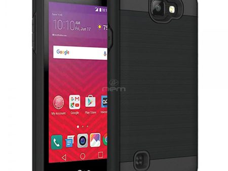 LG K3 (2017)   LS450 Brushed Hybrid Armor Case HYB32 Black For Sale