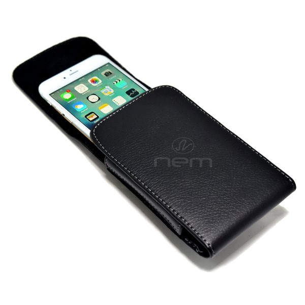 Apple iPhone 4 (R) Vrtcl Leather Pouch PV078 Black Hot on Sale