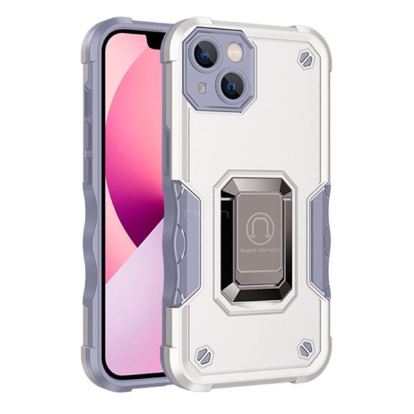 iPhone 14 Plus Magnetic Kickstand Hybrid Case HYB73 White Sale