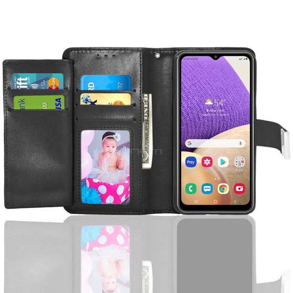 Samsung A32 5G Dual Flap Wallet Case WCFC13 Black Online now