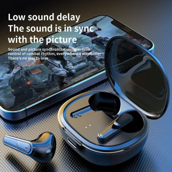 Kik_Compact Bluetooth Earbuds with Low Latency, Sleek Charging Case - Synced Audio for Gaming & Calls Pro30 for Universal Cell Phone And Bluetooth Device (Black) Discount