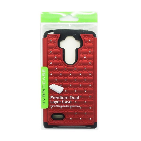 LG G Stylo LS770 Hybrid Case Diamond 01 Red Supply