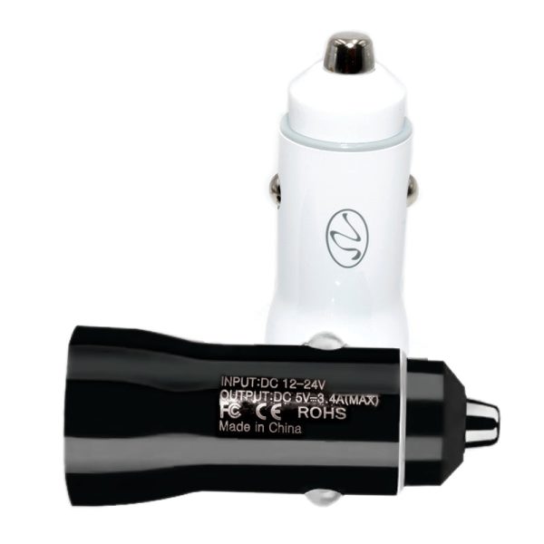 Car Charger Dual Ports USB & Type C 24 Pcs CC07 Black White Discount