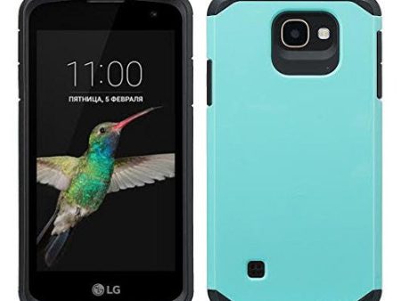 LG K3 Case, Slim Hybrid Dual Layer[Shock Resistant] Case for LG K3 - Aqua For Discount