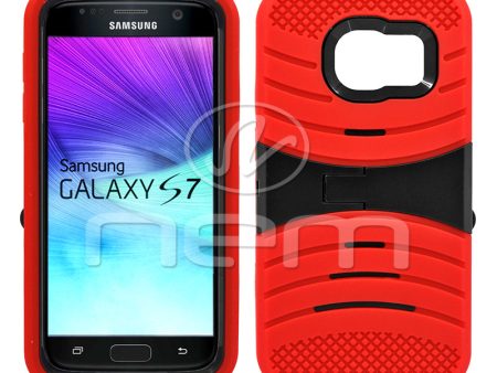 Samsung Galaxy S7 Hybrid Case 08 With Stand Red Black Hot on Sale