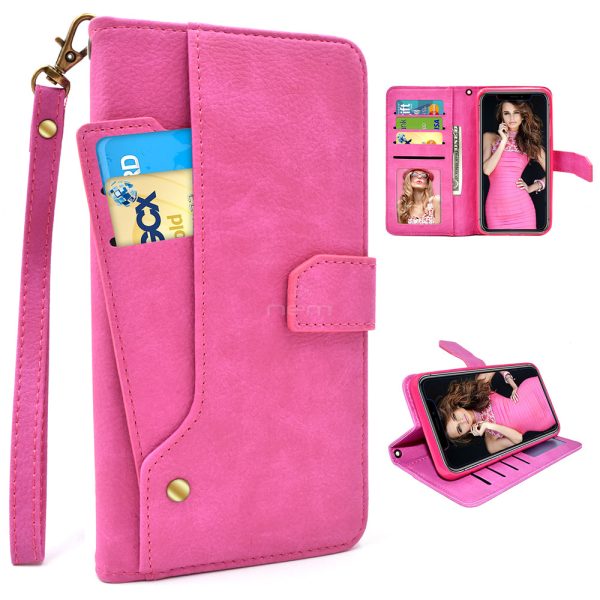 iPhone XS Max Wallet w. Pull-Out Card Holder WCFC16 Pink Discount