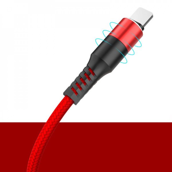 Kik_3-in-1 Nylon Strong Charge and Sync USB Cable 2.4A [3 FT] (Red) on Sale