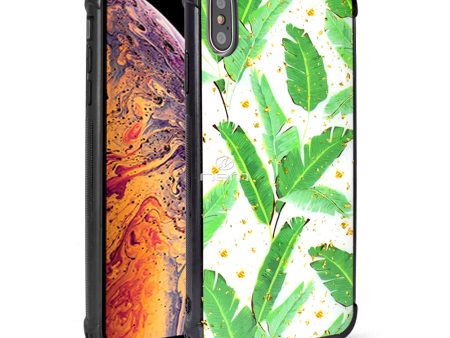 iPhone XS Max TPU Glitter Gold Flakes TPD12 Green Leaves Online