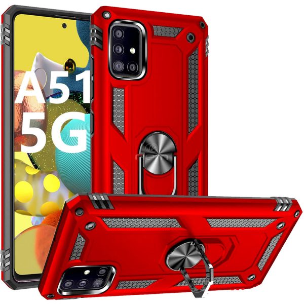 Samsung A51 5G Hybrid Case Ring Kickstand HYB08R Red For Sale