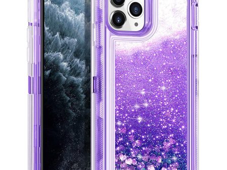 iPhone 11 Pro(5.8) Liquid Glitter Defender Case HYB03D Purple For Cheap