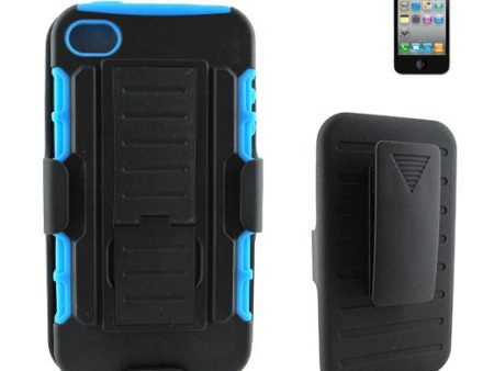 Apple iPhone 4 Clip Black Blue w.Black Holster Combo04 Online