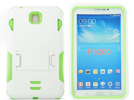 Samsung Galaxy Tab 3 7.0 Hybrid Hard11 Case with Stand White Green For Cheap