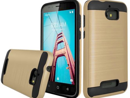 Coolpad Defiant 3632 Brushed Hybrid Armor Case HYB32 Gold Supply