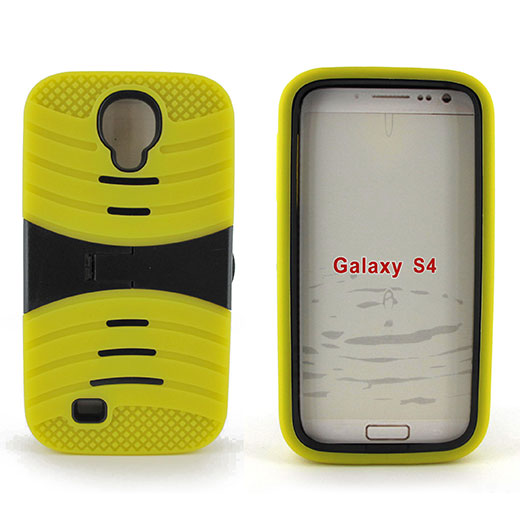 Samsung Galaxy S4 Hybrid Case 08 with Stand Yellow Black Online