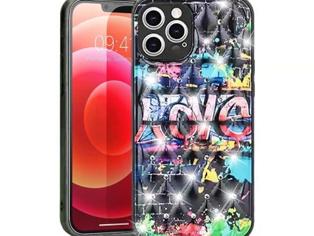 iPhone 13 6.1  Holographic Hybrid Case HYBD03 Black on Sale