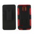 Samsung Galaxy Note 4 Clip Black Red with Black Holster Combo04 Supply