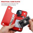 iPhone 15 ProMax Wallet Case Hidden Card Holder HYBW01 Red Online Hot Sale