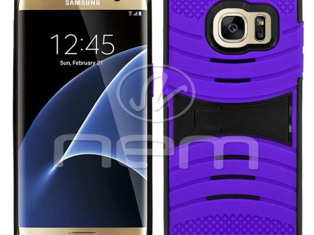 Samsung Galaxy S7 Edge Hybrid Case 08 With Stand Purple Black For Cheap