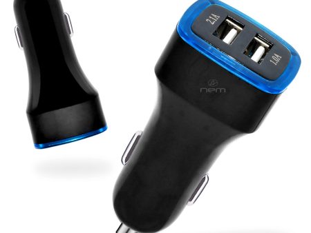 2 Port USB Car Adapter 2.1A LED Indicator ACDC09 Black For Cheap