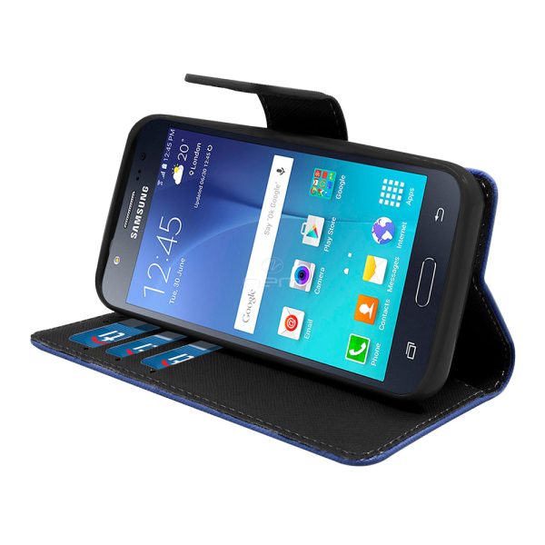 Samsung Galaxy J5 Folio Wallet Case WCFC09 Blue Black on Sale