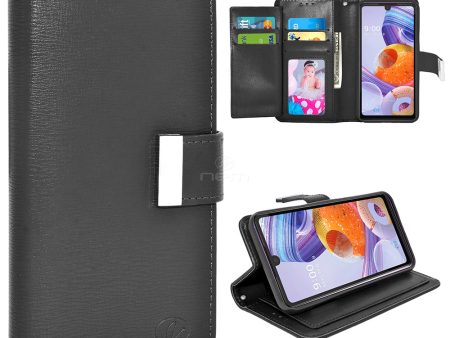 LG STYLO 6 Double Flap Wallet Case WCFC13 Black on Sale