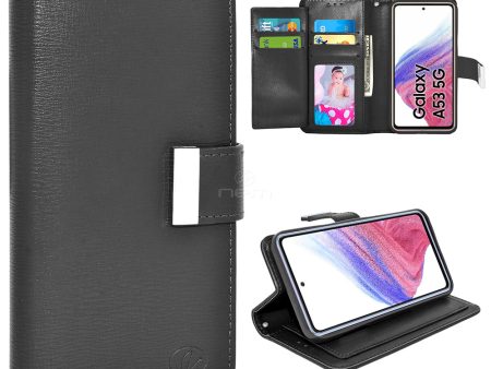 Samsung A53 5G Dual Flap Wallet Case WCFC13 Black Hot on Sale