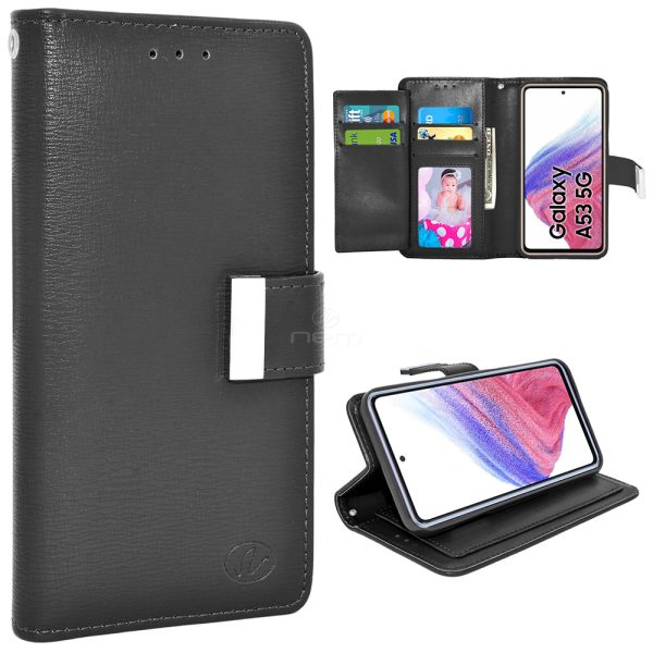 Samsung A53 5G Dual Flap Wallet Case WCFC13 Black Hot on Sale